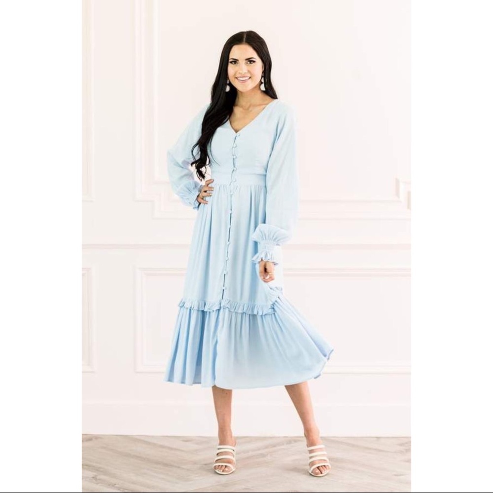 Rachel Parcell *RARE* Blue Hydrangea Dress XS NWOT